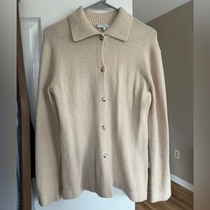 Vince Light Tan Button-Up Sweater